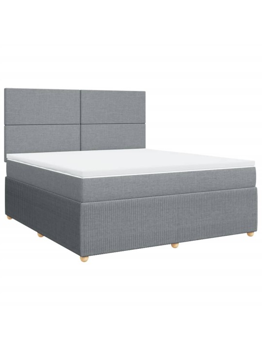 Box spring postel s matrací světle šedá 180 x 200 cm textil