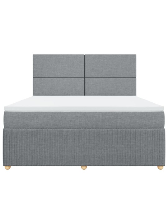 Box spring postel s matrací světle šedá 180 x 200 cm textil