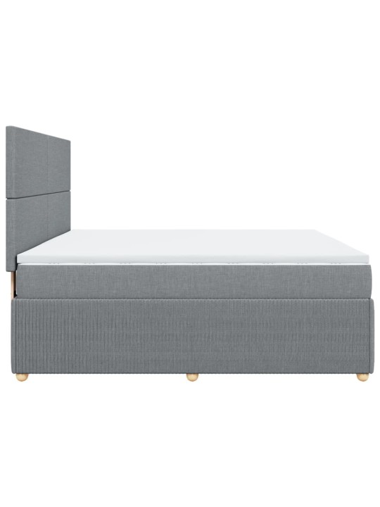 Box spring postel s matrací světle šedá 180 x 200 cm textil
