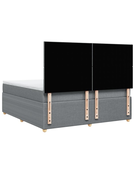 Box spring postel s matrací světle šedá 180 x 200 cm textil
