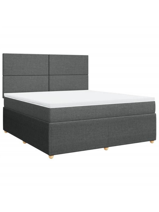 Box spring postel s matrací tmavě šedá 180x200 cm textil