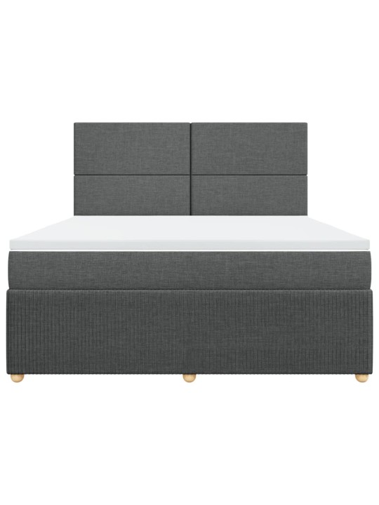 Box spring postel s matrací tmavě šedá 180x200 cm textil