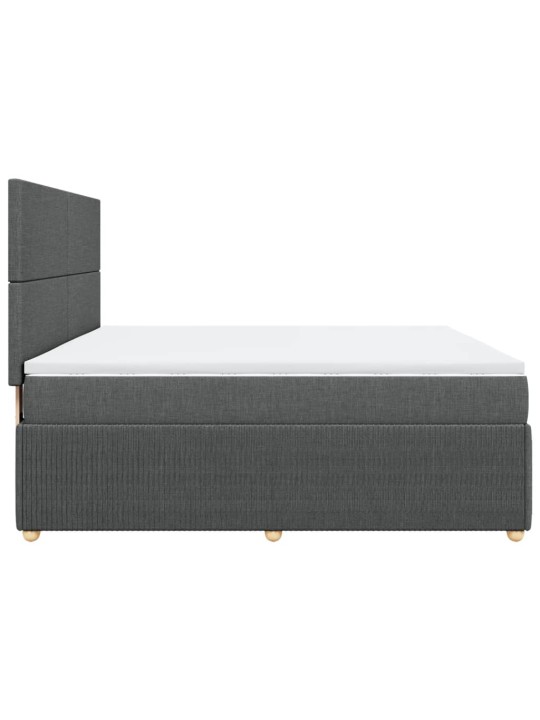 Box spring postel s matrací tmavě šedá 180x200 cm textil