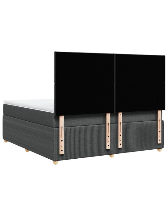 Box spring postel s matrací tmavě šedá 180x200 cm textil