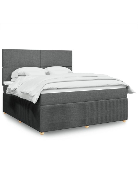 Box spring postel s matrací tmavě šedá 180x200 cm textil