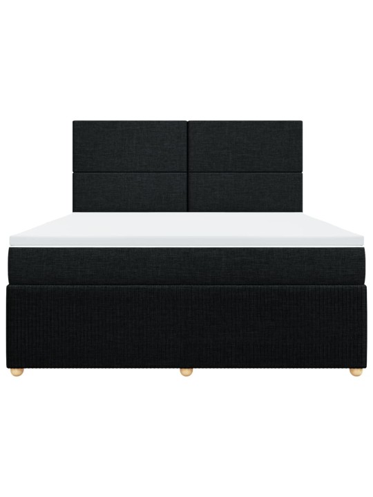 Box spring postel s matrací černá 180x200 cm textil