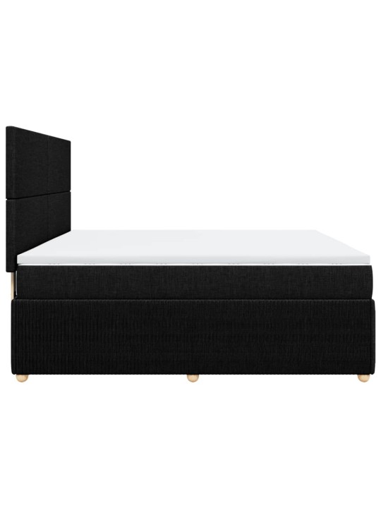 Box spring postel s matrací černá 180x200 cm textil