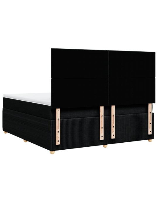 Box spring postel s matrací černá 180x200 cm textil