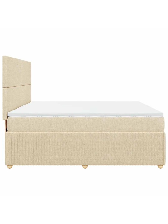 Box spring postel s matrací krémová 180x200 cm textil