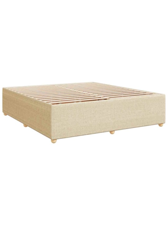 Box spring postel s matrací krémová 180x200 cm textil