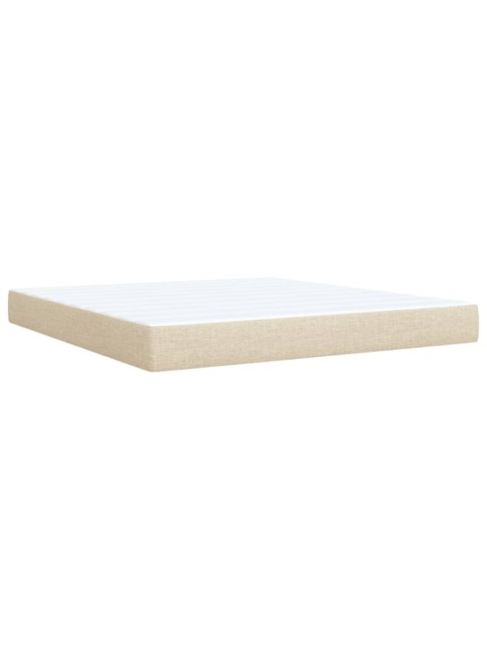 Box spring postel s matrací krémová 180x200 cm textil