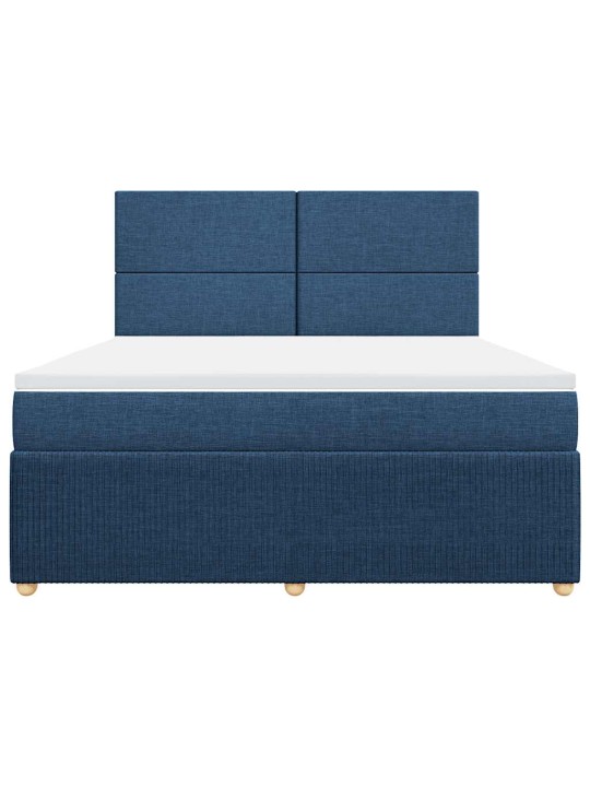 Box spring postel s matrací modrá 180x200 cm textil