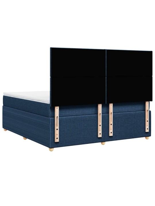 Box spring postel s matrací modrá 180x200 cm textil
