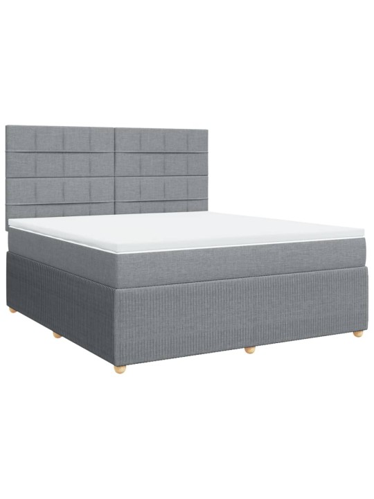 Box spring postel s matrací světle šedá 180 x 200 cm textil