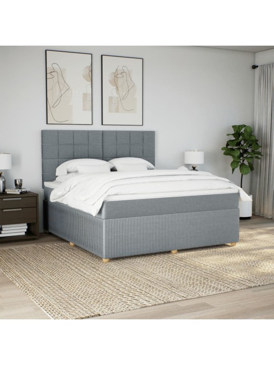 Box spring postel s matrací světle šedá 180 x 200 cm textil