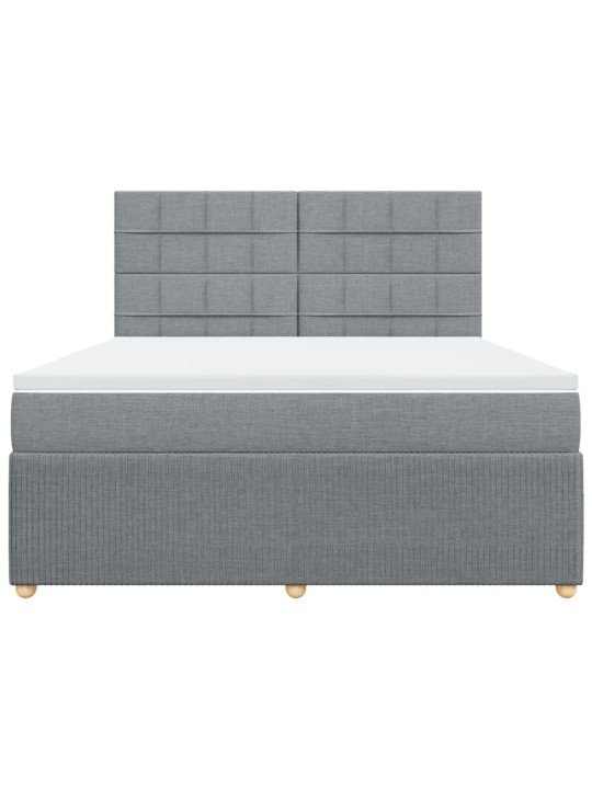 Box spring postel s matrací světle šedá 180 x 200 cm textil