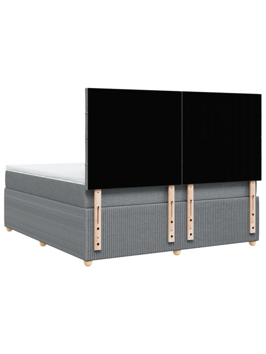 Box spring postel s matrací světle šedá 180 x 200 cm textil