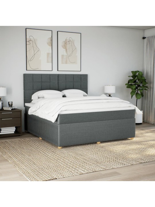 Box spring postel s matrací tmavě šedá 180x200 cm textil