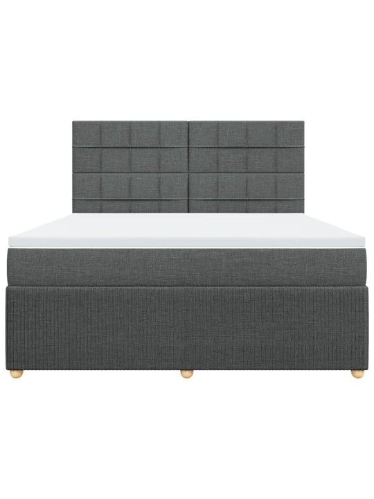 Box spring postel s matrací tmavě šedá 180x200 cm textil