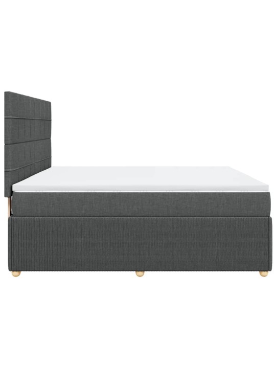 Box spring postel s matrací tmavě šedá 180x200 cm textil