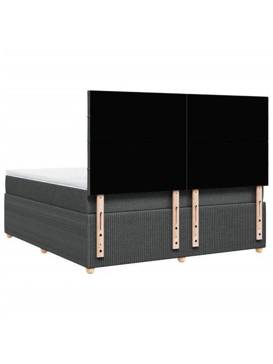 Box spring postel s matrací tmavě šedá 180x200 cm textil