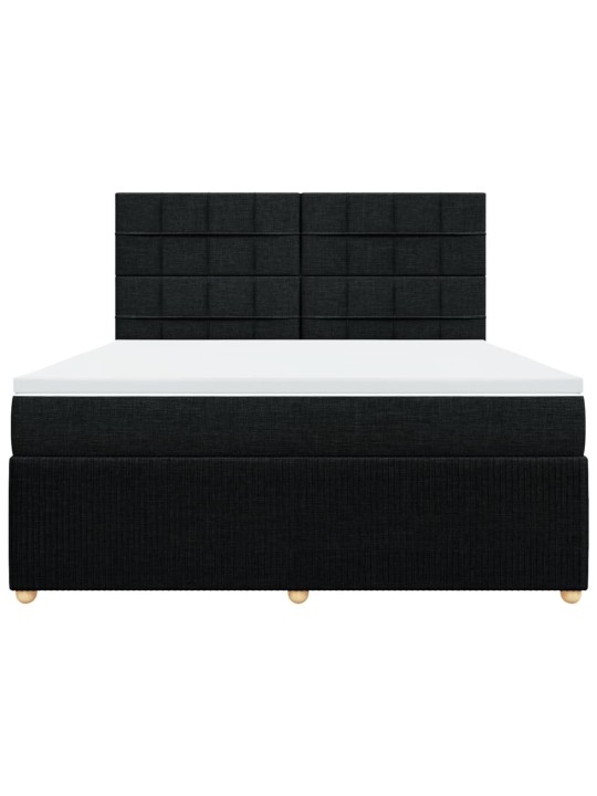 Box spring postel s matrací černá 180x200 cm textil