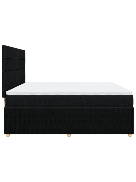 Box spring postel s matrací černá 180x200 cm textil