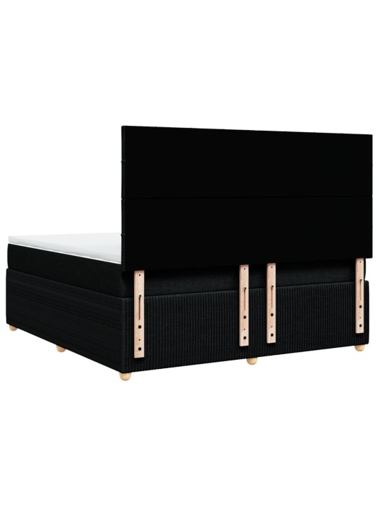 Box spring postel s matrací černá 180x200 cm textil