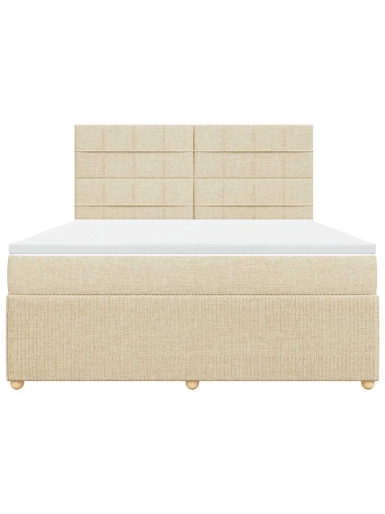 Box spring postel s matrací krémová 180x200 cm textil