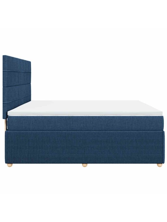 Box spring postel s matrací modrá 180x200 cm textil