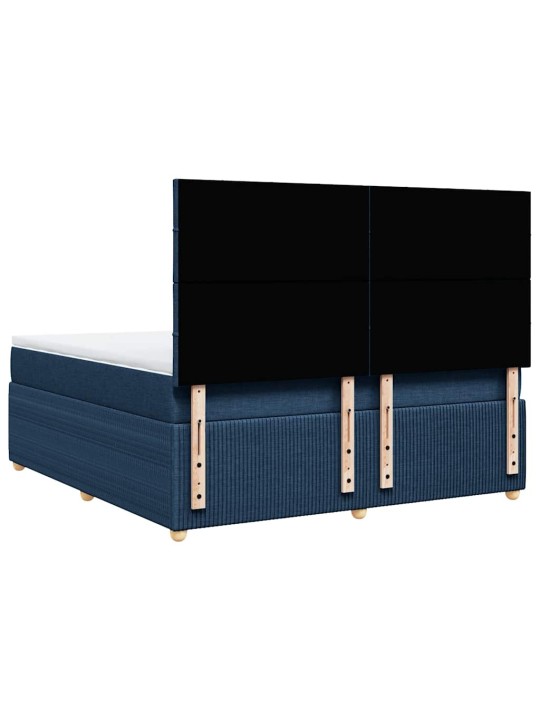 Box spring postel s matrací modrá 180x200 cm textil