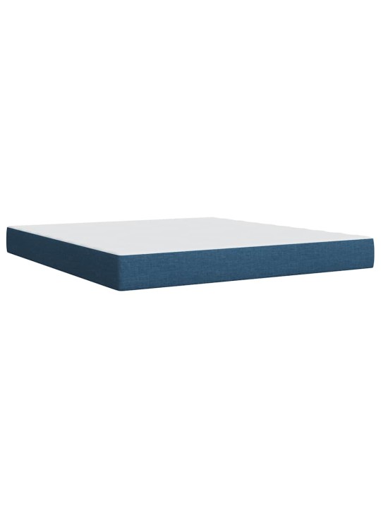Box spring postel s matrací modrá 180x200 cm textil