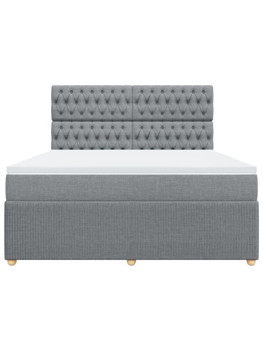 Box spring postel s matrací světle šedá 180 x 200 cm textil