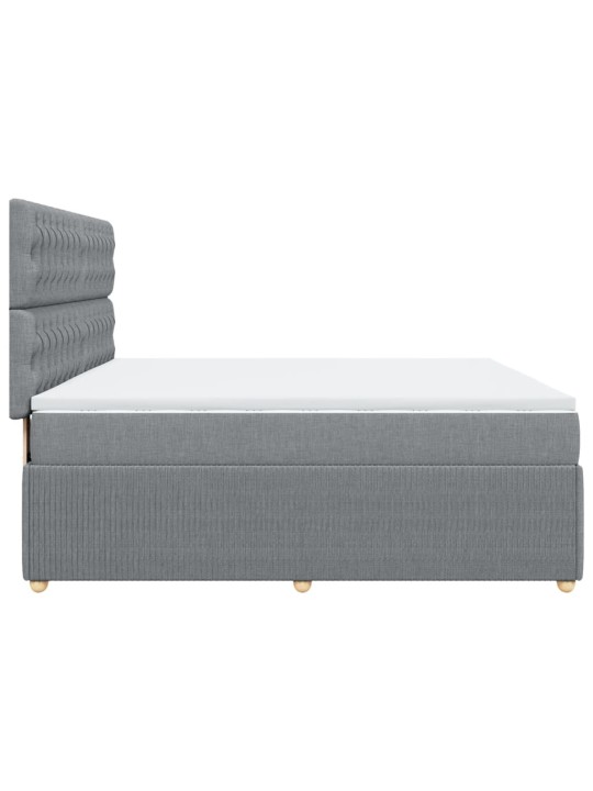 Box spring postel s matrací světle šedá 180 x 200 cm textil