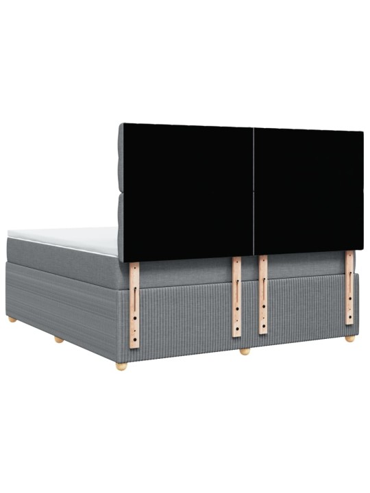 Box spring postel s matrací světle šedá 180 x 200 cm textil