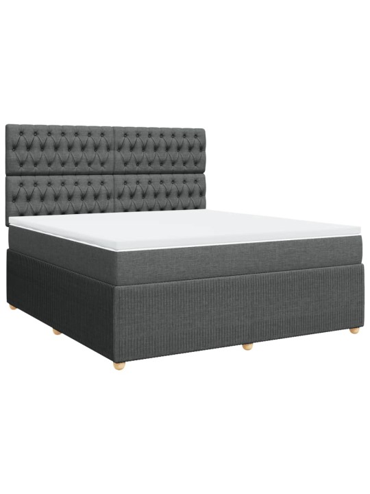 Box spring postel s matrací tmavě šedá 180x200 cm textil