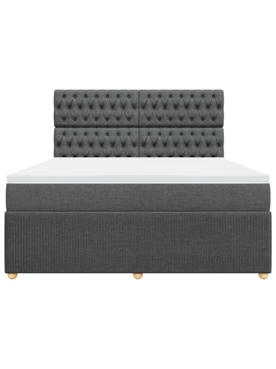 Box spring postel s matrací tmavě šedá 180x200 cm textil