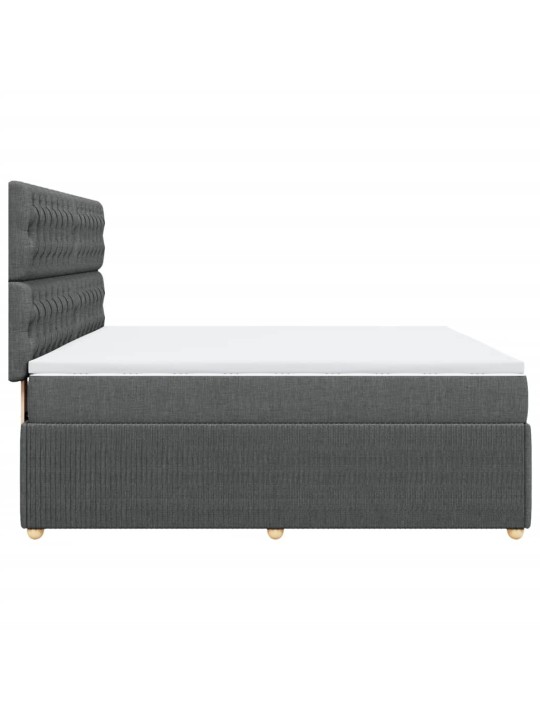 Box spring postel s matrací tmavě šedá 180x200 cm textil