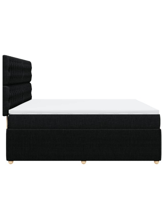 Box spring postel s matrací černá 180x200 cm textil