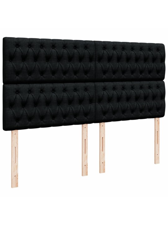 Box spring postel s matrací černá 180x200 cm textil