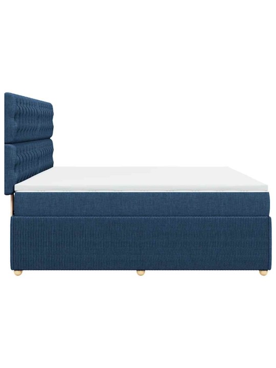 Box spring postel s matrací modrá 180x200 cm textil