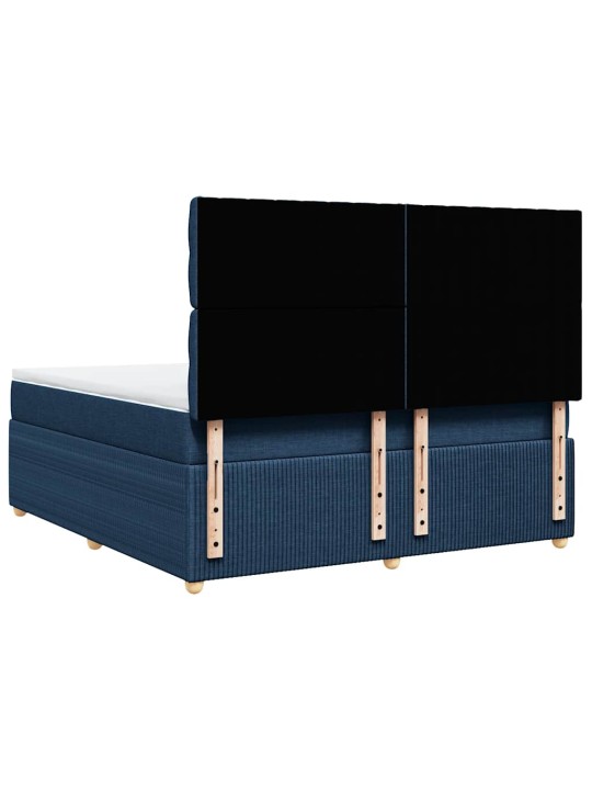 Box spring postel s matrací modrá 180x200 cm textil