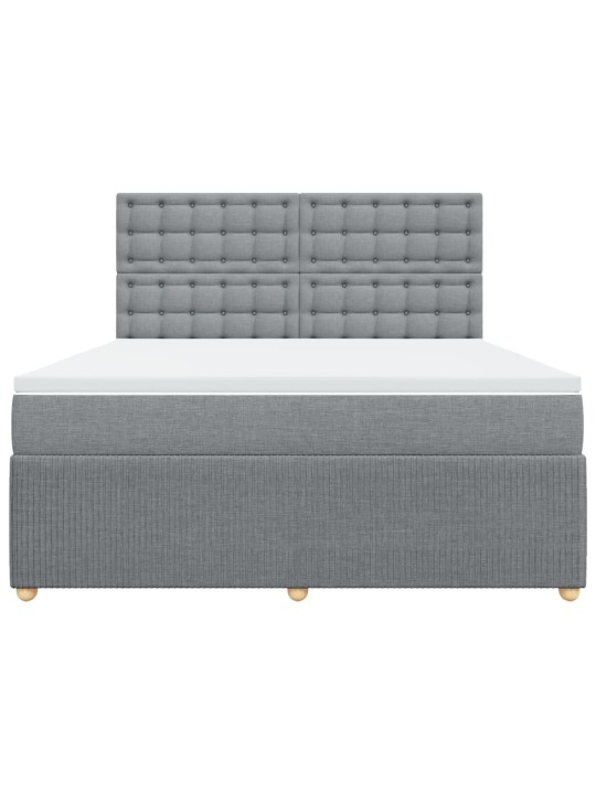 Box spring postel s matrací světle šedá 180 x 200 cm textil