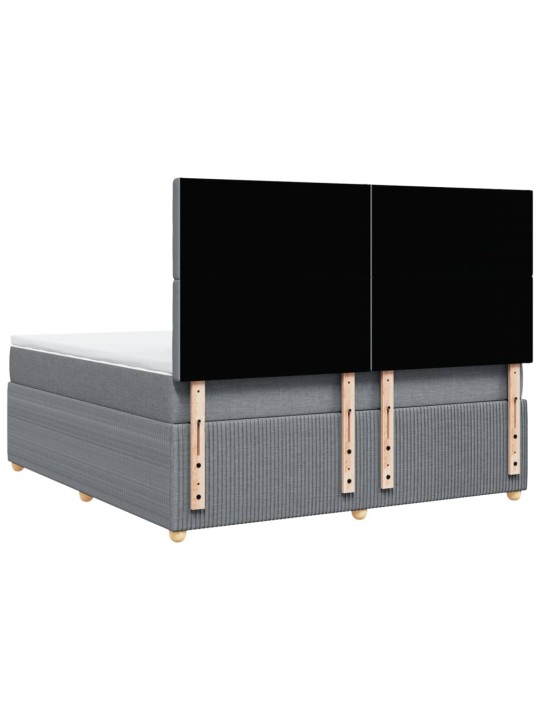Box spring postel s matrací světle šedá 180 x 200 cm textil
