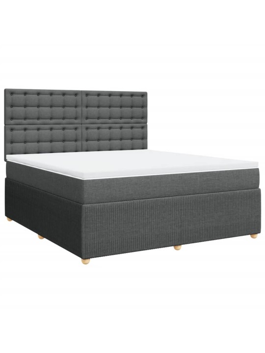 Box spring postel s matrací tmavě šedá 180x200 cm textil