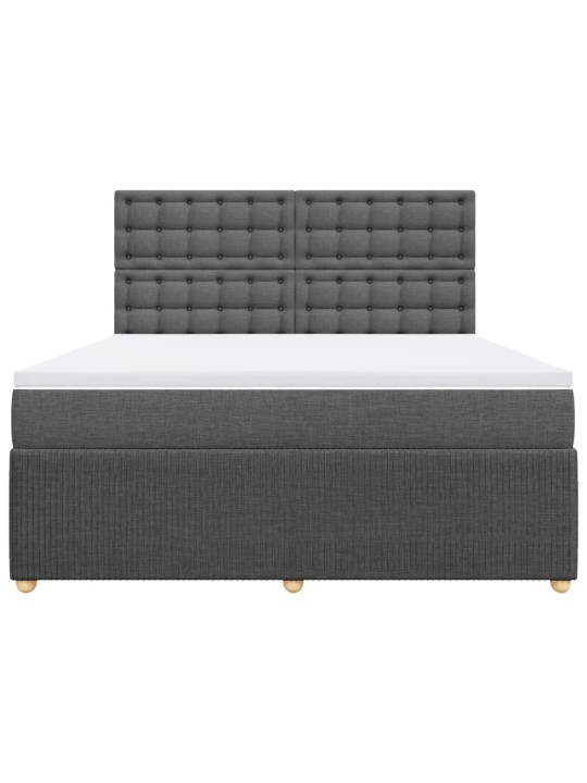 Box spring postel s matrací tmavě šedá 180x200 cm textil