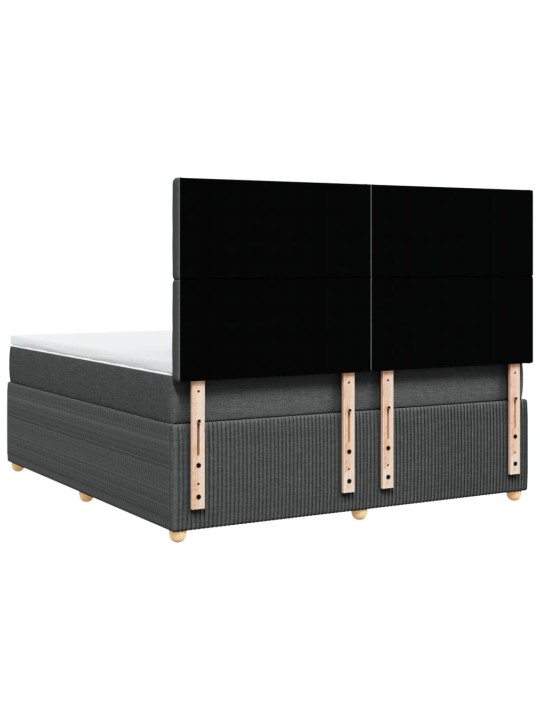 Box spring postel s matrací tmavě šedá 180x200 cm textil