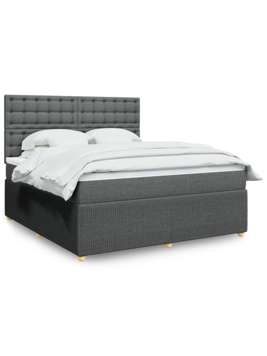 Box spring postel s matrací tmavě šedá 180x200 cm textil