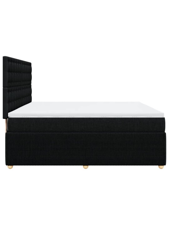 Box spring postel s matrací černá 180x200 cm textil