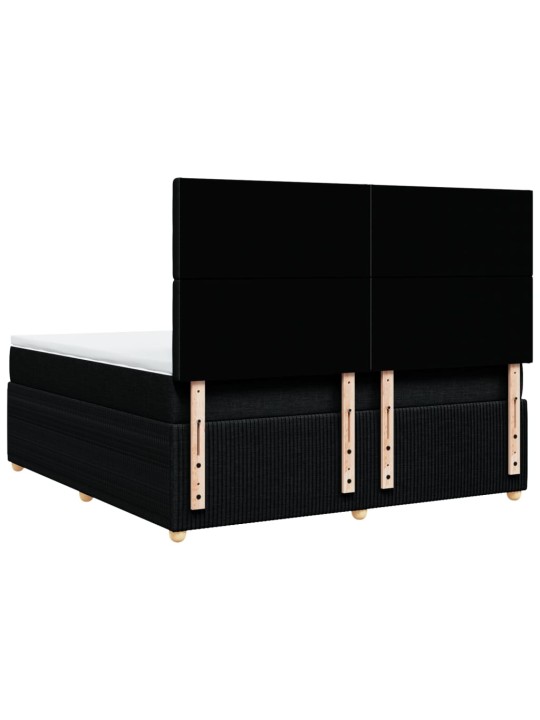 Box spring postel s matrací černá 180x200 cm textil
